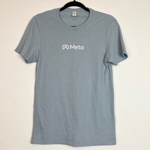 META (Facebook) Blue-Gray White Logo Short Sleeve Corporate Promo T-Shirt Tee XS